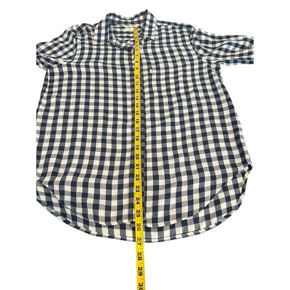LEVIS WOMENS GINGHAM BLUE AND WHITE LONG SLEEVE BUTTON DOWN BLOUSE TOP SHIRT SM - Picture 8 of 11